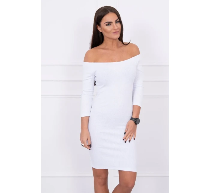 Pruhované priliehavé šaty biele