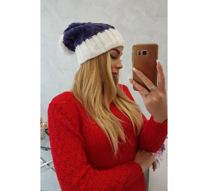 Milano fleecová čiapka K203 tmavo fialová+ecru