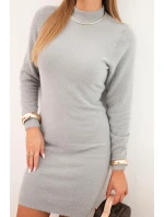 Dámské šaty s z měkké alpaky šedá model 21314696 - K-Fashion