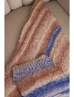 Dámsky šál z mäkkej a teplej vlny vo farebných pruhoch KN19 tmavo púdrovo ružovej farby