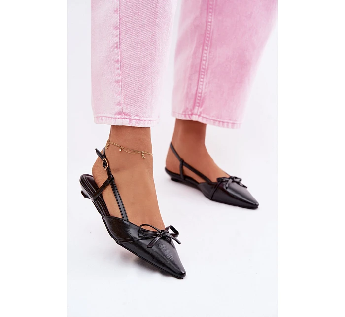 Dámské sandály z imitace kůže na nízkém podpatku Černé Jelmera