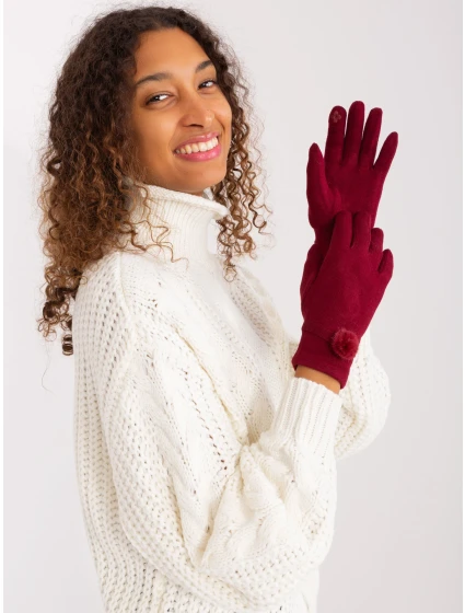 Rękawiczki AT RK model 19381372 bordowy - FPrice Rękawiczki AT RK model 19381372 bordowy - FPrice