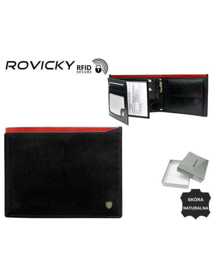 Pánske peňaženky Peňaženka N992 RVT čierna+červená čierna