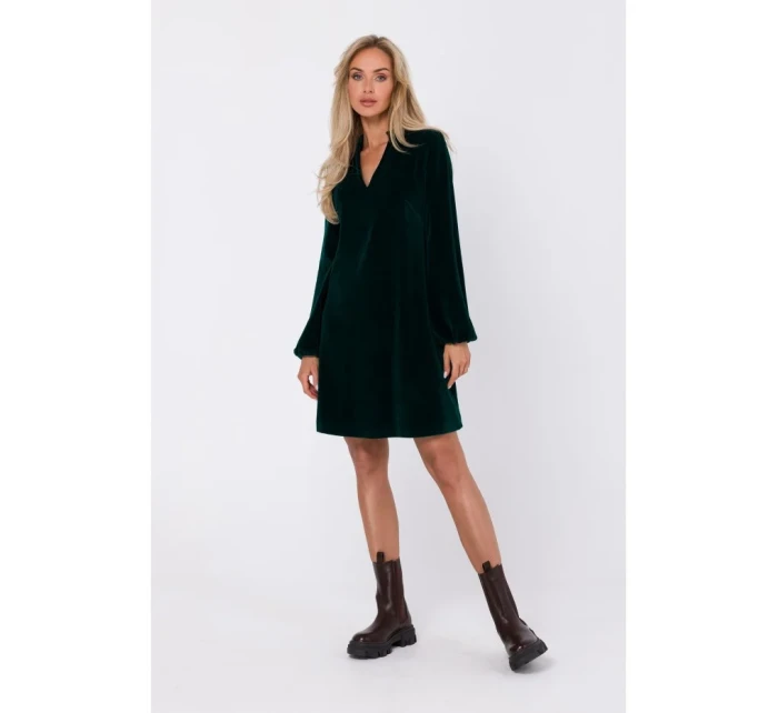 model 18863696 Šaty s výstřihem do V zelené - Moe model 18863696 Šaty s výstřihem do V zelené - Moe