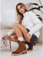 Dámske semišové šnurovacie čižmy camel FashionStreet ZY1236 Dámske semišové šnurovacie čižmy camel FashionStreet ZY1236