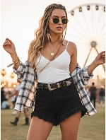 Szorty damskie z wysokim stanem czarne model 22120869 - FashionStreet