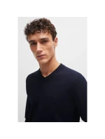 BOSS Pacello-L BLU Sveter s výstrihom do V (50506042-404)