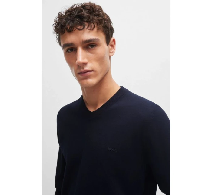 BOSS Pacello-L BLU Sveter s výstrihom do V (50506042-404)