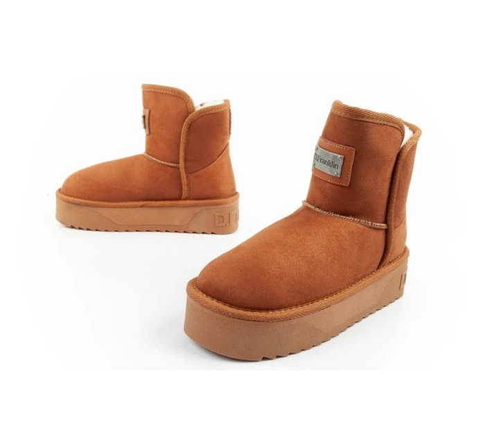 D.Franklin dámske snehové topánky zimné módne kožušinové zateplené topánky hnedé dámske