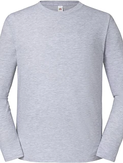 Fruit of the Loom Iconic 195 LSL Pánske tričko z hrubej bavlny s dlhými rukávmi 16.1360 heather grey