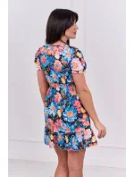 Kvetinové šaty s výstrihom do V čiernej