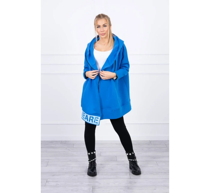 Zateplená mikina so zipsom nevädzovo modrá