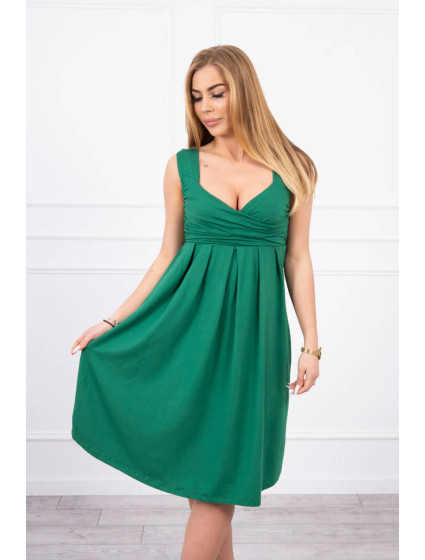 Šaty so širokými ramienkami zelené