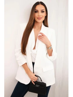 Sako s klopami elegantné ecru