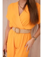 Kombinéza s ozdobným pásom oranžová
