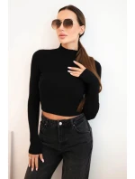 Dámské pruhované šaty s rolákem a ozdobnými knoflíky bordová