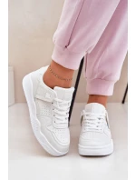 Buty Sportowe Sneakersy Damskie Z Eko Skóry Białe Telisiria