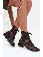 vzorované kotníkové boty na ploché podrážce model 21714005 - Maciejka
