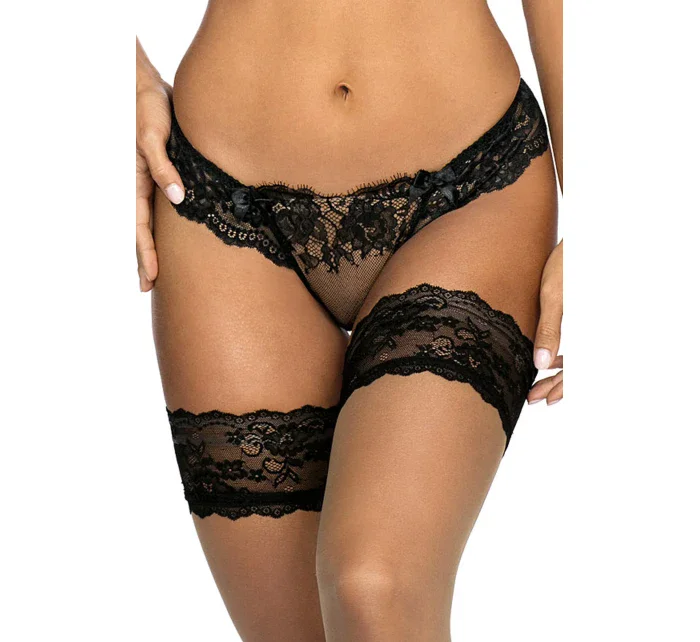 Čipkované tangá V-9498 čierno/béžové - Axami Čipkované tangá V-9498 čierno/béžové - Axami