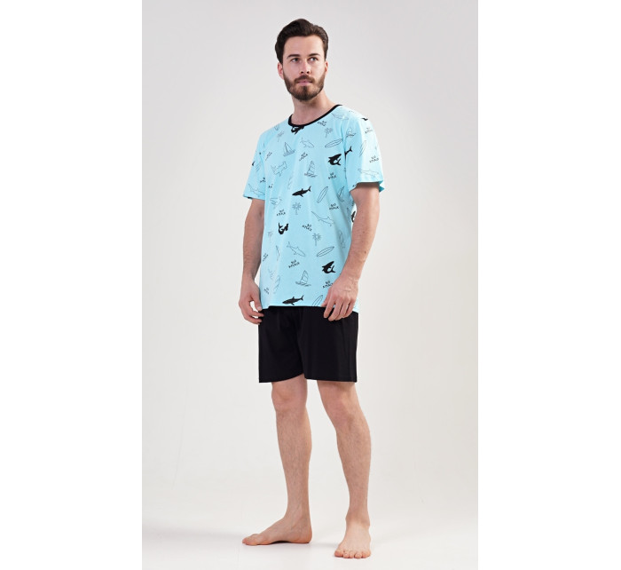Pánské pyžamo šortky Oceán modré - Vienetta
