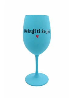 tyrkysová sklenice na víno 350 ml model 22025182 - Giftela