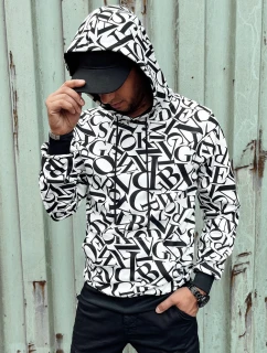 Pánská mikina s kapucí bílá model 21978915 - Dstreet