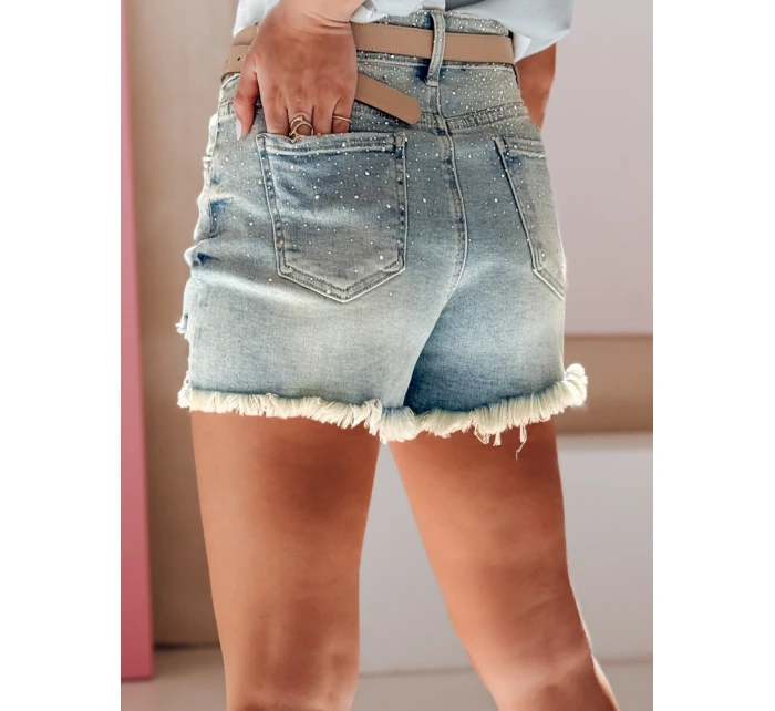 Dámské džínové šortky se zirkony A STAR modré Dstreet model 21987647 - FashionStreet
