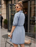 Dámske džínsové košeľové šaty modré FashionStreet EY2638 Dámske džínsové košeľové šaty modré FashionStreet EY2638