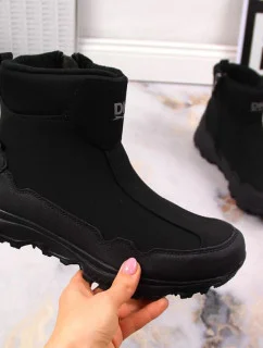 DK Jr DK58A nepremokavé zateplené snehové topánky čierne