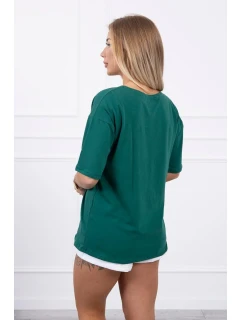 model 18746364 zelená halenka s potiskem - K-Fashion