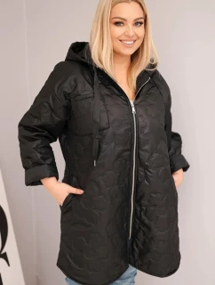 Dámska prešívaná bunda s kapucňou a HOPE Black