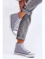 Dámské klasické vysoké tenisky šedé model 21626477 - Boto Dámské klasické vysoké tenisky šedé model 21626477 - Boto