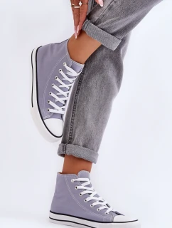 Damskie Trampki Klasyczne Wysokie Szare Remos