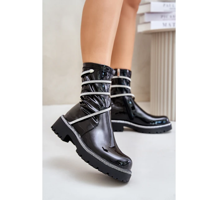 Lakované Kotníkové Boty Se Černé model 21675942 - Boto Lakované Kotníkové Boty Se Černé model 21675942 - Boto