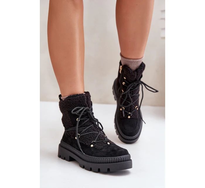 Botki Z Futerkiem Typu Baranek Czarne Merilana