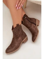 Dámské perforované kotníkové boty na podpatku Briavine