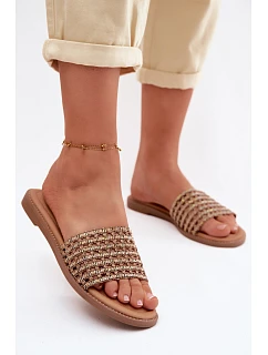 Dámské ploché s kamínky hnědé Fendi