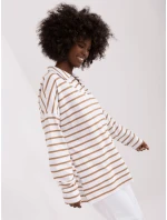 Bluzka LK BZ model 18729970 biało brązowy - FPrice Bluzka LK BZ model 18729970 biało brązowy - FPrice