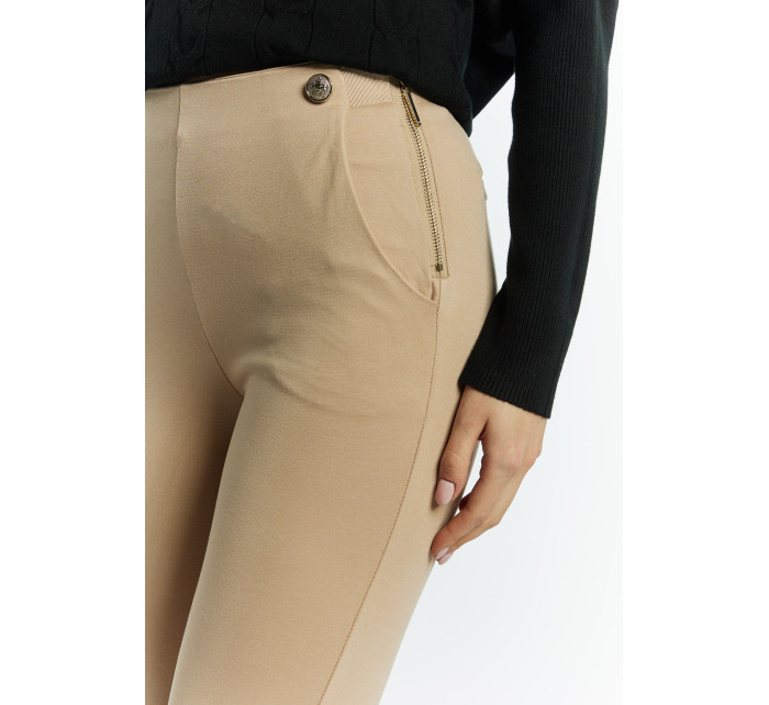 Monnari Kalhoty Dámské viskózové kalhoty Béžová barva
