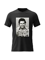 Dámske bavlnené tričko s potlačou - PABLO ESCOBAR - čierna
