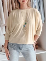 Dámska oversize maslová blúzka s príveskom LUZVIA béžová FashionStreet RY2773 Dámska oversize maslová blúzka s príveskom LUZVIA béžová FashionStreet RY2773