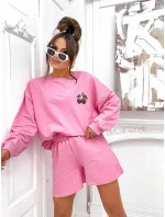 Bavlnená mikina + šortky ružová (VE101)