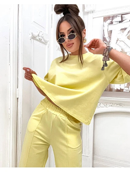 Žlutý dámský bavlněný oversize komplet model 21151857 - Moon