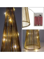 VIANOČNÝ STROMČEK DEKORATÍVNY ZLATÝ LED TEPLÁ BIELA 40CM