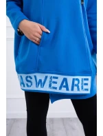 Zateplená mikina so zipsom nevädzovo modrá