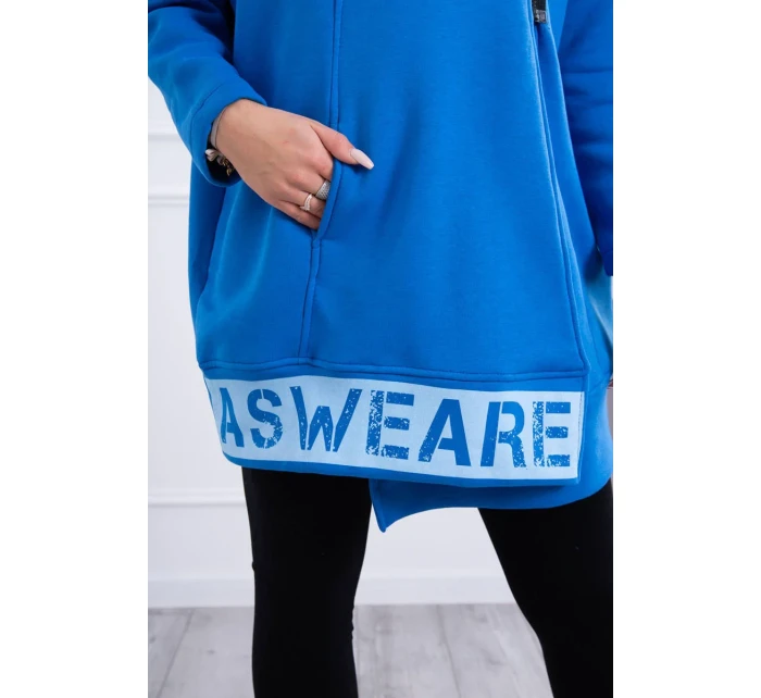 Zateplená mikina so zipsom nevädzovo modrá