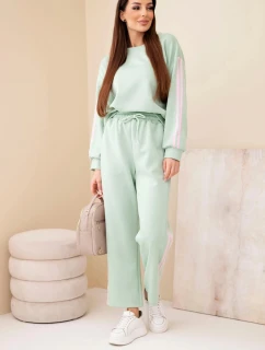 Dámský viskózový máslový komplet s lampasy tmavý model 22011676 - K-Fashion