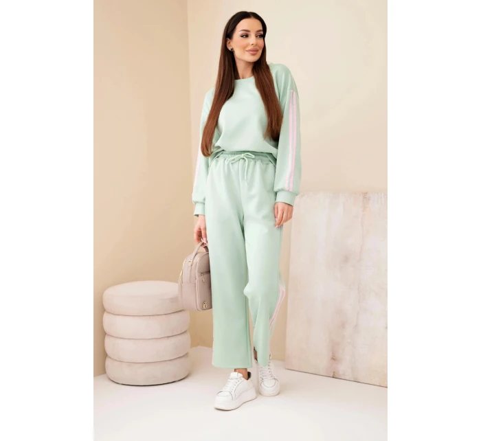 Dámský viskózový máslový komplet s lampasy tmavý model 22011676 - K-Fashion