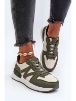 Sneakersy Damskie Z Eko Skóry Zielone Kaimans Sneakersy Damskie Z Eko Skóry Zielone Kaimans