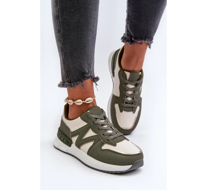 Sneakersy Damskie Z Eko Skóry Zielone Kaimans Sneakersy Damskie Z Eko Skóry Zielone Kaimans